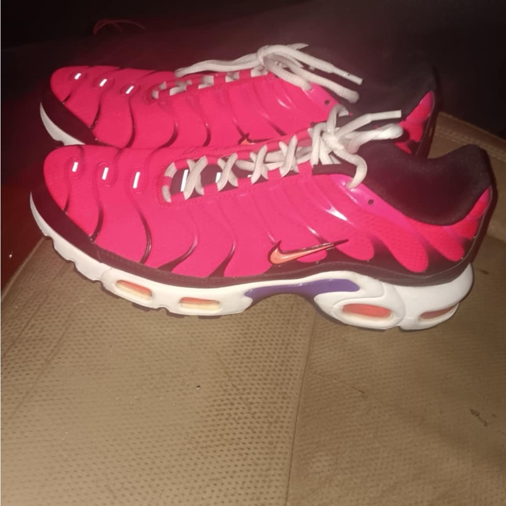 Nike Pink and White Air Max Plus Sneakers